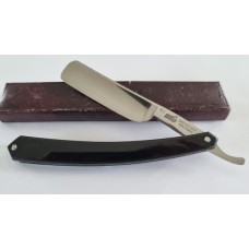 New Old Stock Dreidecker Solingen 6/8 inch Straight Razor with Black Scales